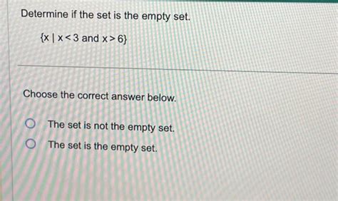 solved determine   set   empty set xx