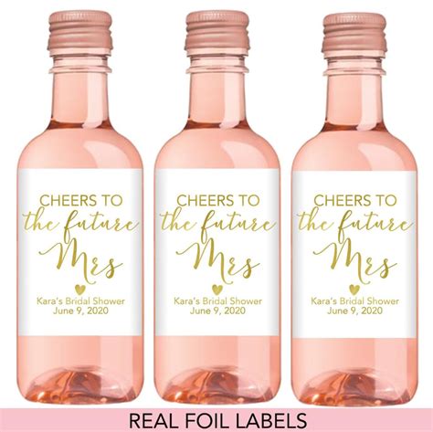 Bridal Shower Mini Wine Labels Bridal Shower Wine Favor Etsy In