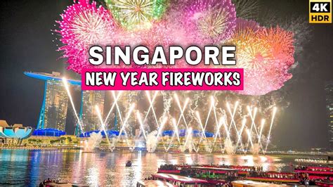 4K Singapore New Year Fireworks Most Beautiful New Year Fireworks