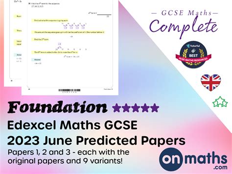 2023 November Maths GCSE Edexcel Foundation ALL Predicted Papers