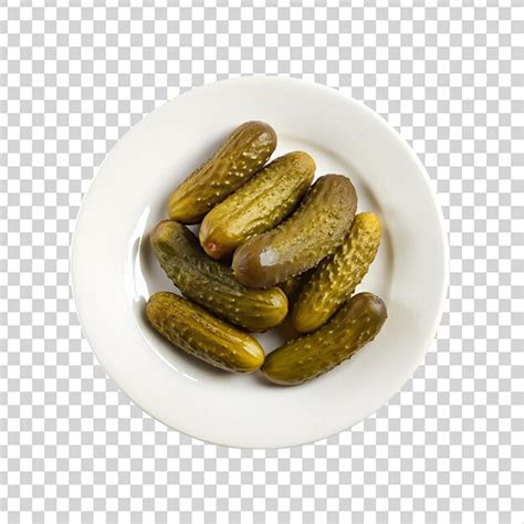 Premium PSD Pickled Cucumbers In A Bowl Isolated On A Transparent