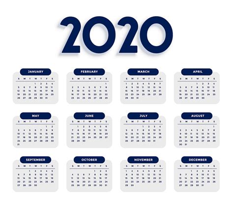 Calendario 2020 En Blanco Para Imprimir In 2020 Calen