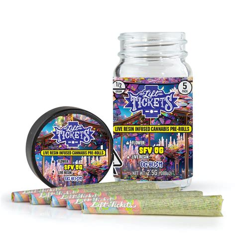 Sfv Og X Og Kush Infused Pre Roll 5 Pack Lift Tickets