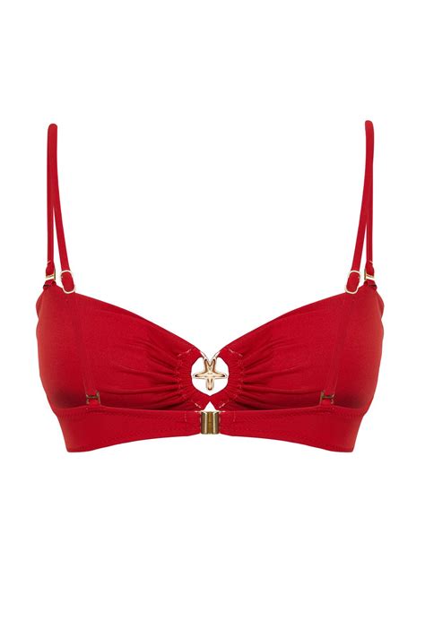 Trendyolmilla Kırmızı Straplez Premium Aksesuarlı Mix Match Bikini Üstü TBESS BU Fiyatı