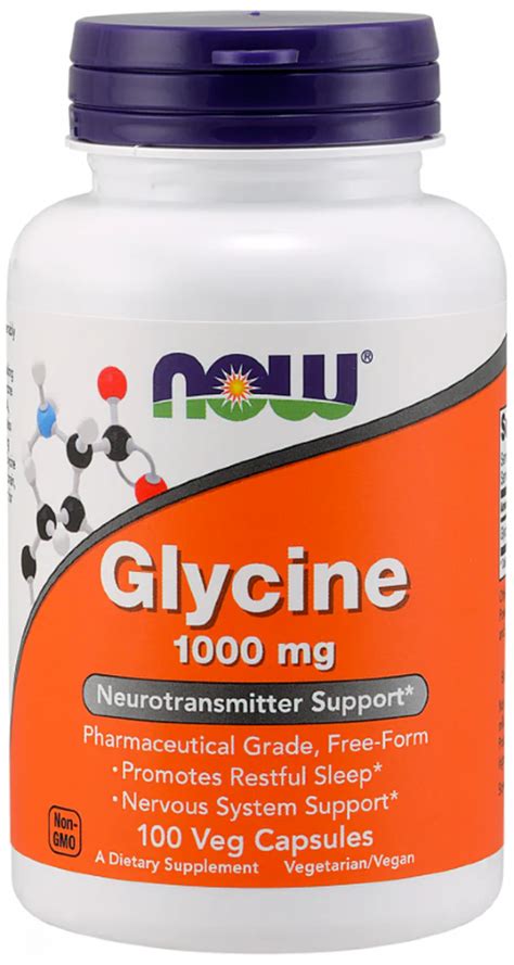 NOW - Glycine 1000 мг, 100 капсул (Аминокислоты)
