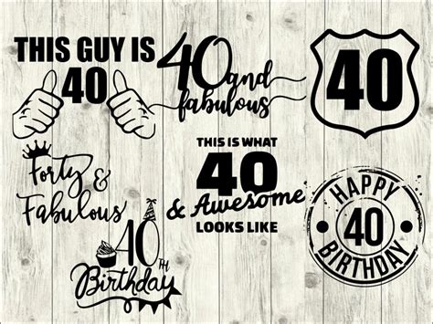 birthday svg bundle forty svg bundle birthday cut file forty