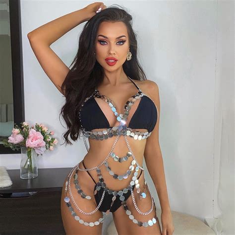Ring Linked Chain Lingerie Set Women S Sexy Harness Straps