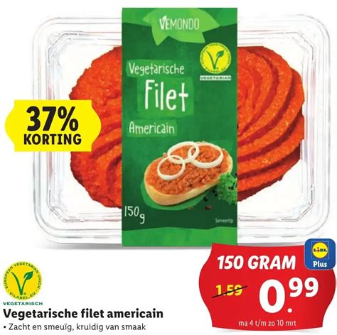 Vegetarische Filet Americain 150g Aanbieding Bij Lidl