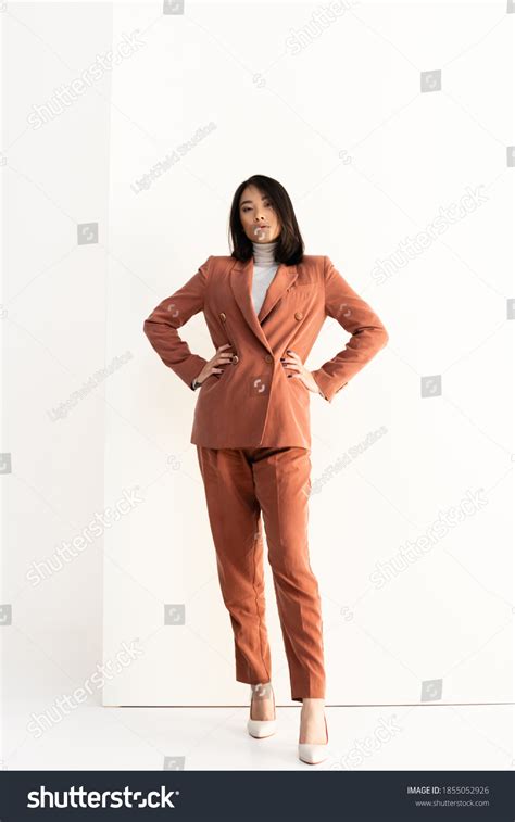 Full Length Brunette Asian Woman Trendy Stock Photo 1855052926 Shutterstock
