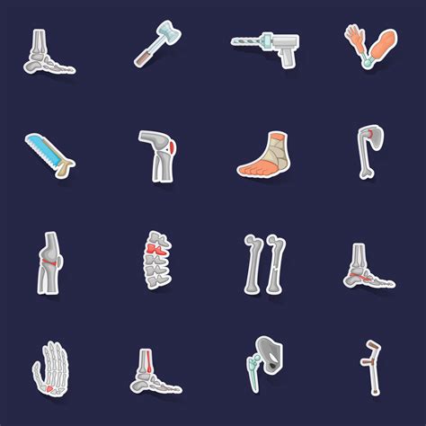 Orthopedic and spine icons set vector sticker 21413641 Vector Art at