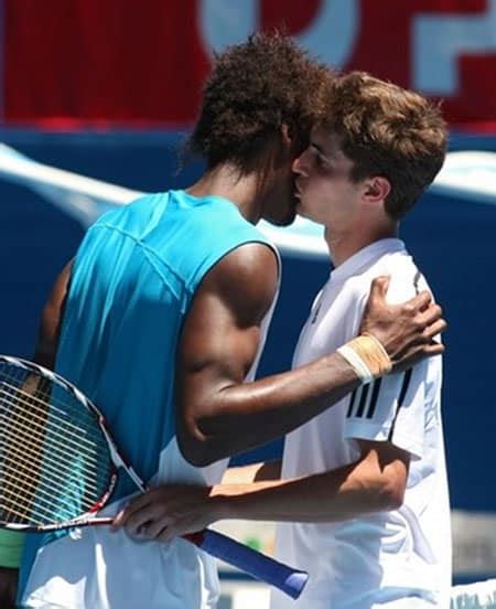 Sportrait Gilles Simon And Gael Monfils French Kiss Towleroad Gay News
