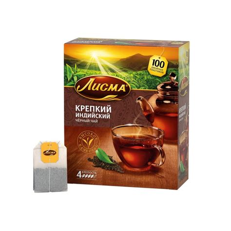 Чай Лисма Крепкий черный 100 пакетиков арт. 223153 - купить в Москве ...