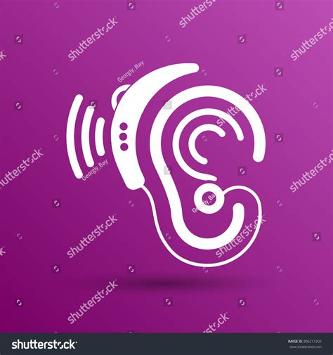 Ear Vector Icon Hearing Aid Ear Stock Vector Royalty Free 306217202