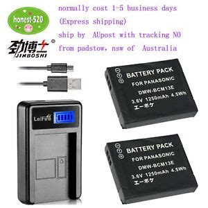2X DMW-BCM13E DMWBCM13E Battery & Charger for Panasonic Lumix DMC-TZ40 ...