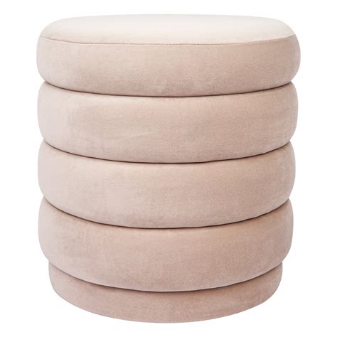 Demi Stool Nude Velvet Glam Luxe