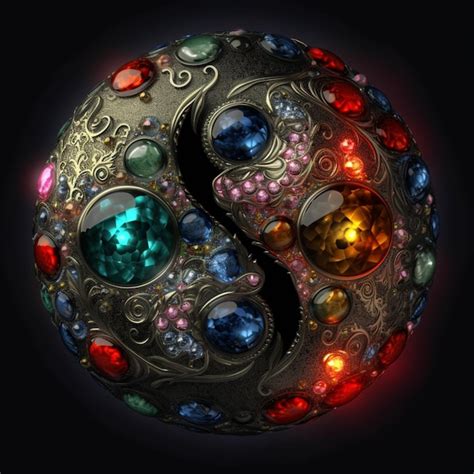 Premium Ai Image A Colorful Yin Yang Ball With A Black Background