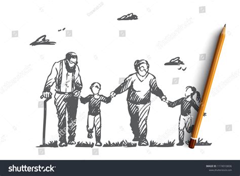 2163 Afbeeldingen Voor Grandparents Sketch Afbeeldingen Stockfoto‘s