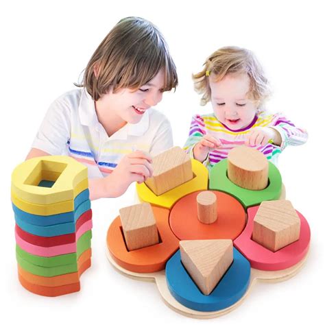 Kids Baby Wooden Learning Flower Educational Toys Puzzle Montessori ...