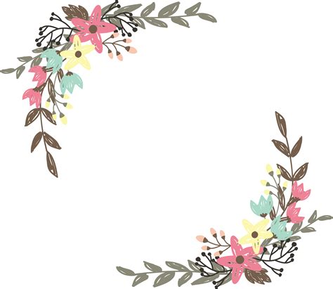 Border Flowers Wildflower Clip art - Hand painted graffiti wild flower ...