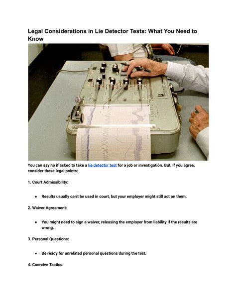 Ppt Need To Know About The Legal Considerations In Lie Detector Tests