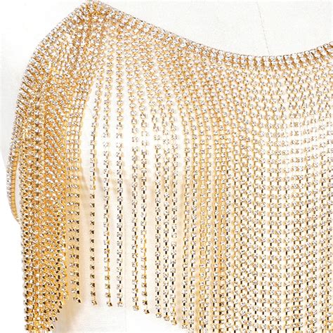 Women S Nightclub Sexy Chest Chain Personality Exaggerated Shiny Strap Bikini Body Chain