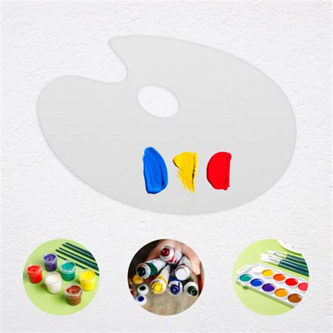 Палитра 20 х 30 см для смешивания красок овальная из молочного акрила 3 ...