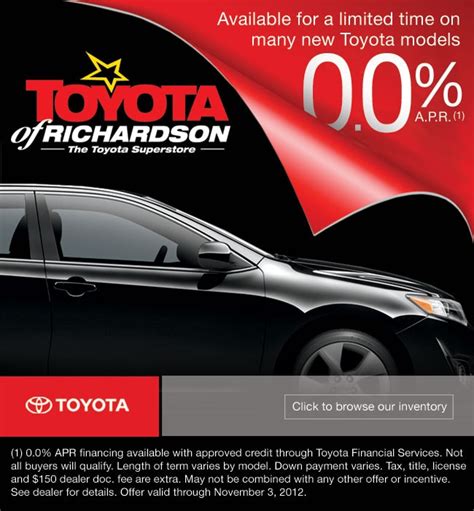 0 Apr New Toyotas Car Loan Specials Dallas Area Auto Financing