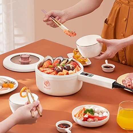 Drizzle Electric Hot Pot Cooker Steamer L Multifunctional Nonstick Pan Dormitory Office