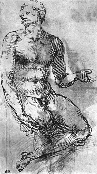 Study Of Nude Man 1520 1521 Michelangelo WikiArt Org