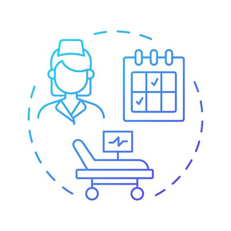 Nurse requisition blue gradient concept icon. Medical staff work