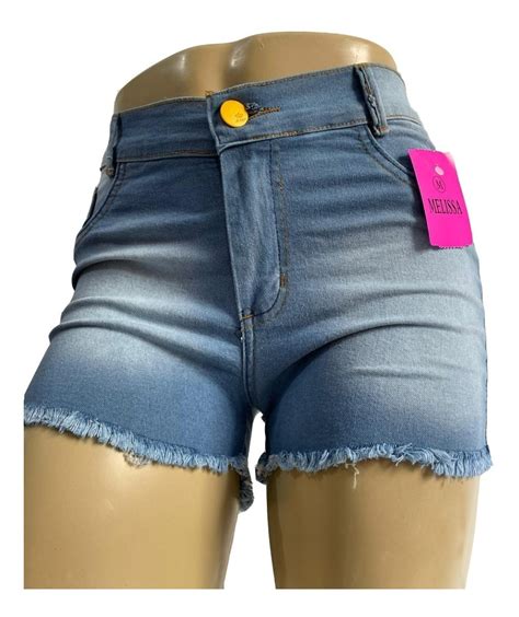 Kit Shorts Jeans Feminino Cintura Alta Hot Pant Lycra Frete Gr Tis