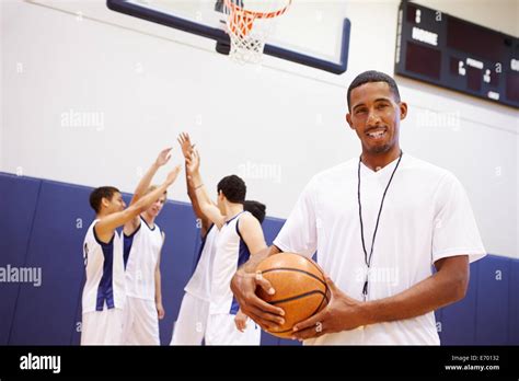 Portrait Of High School Basketball Coach Stock Photo Alamy