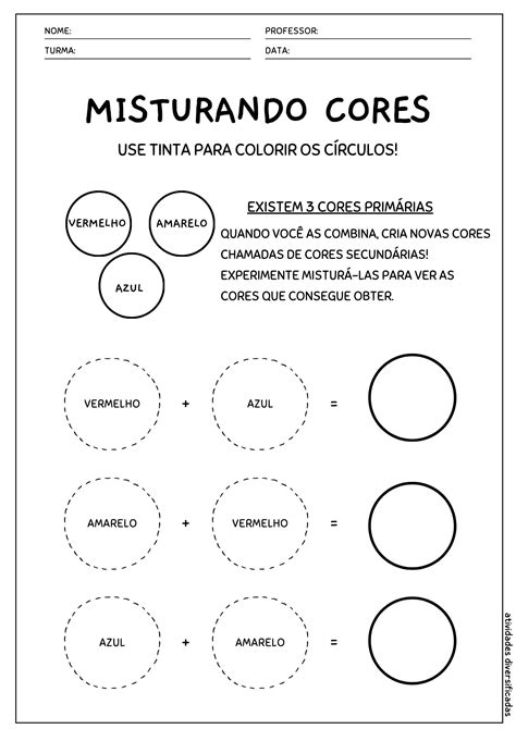 Atividades Cores Primárias E Secundárias 6o Ano Com Gabarito