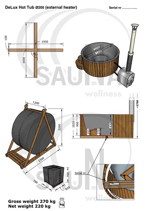 Hot Tub Delux With External Stove Ecosauna