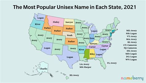 Top Unisex Names in Every US State - by Clare Green