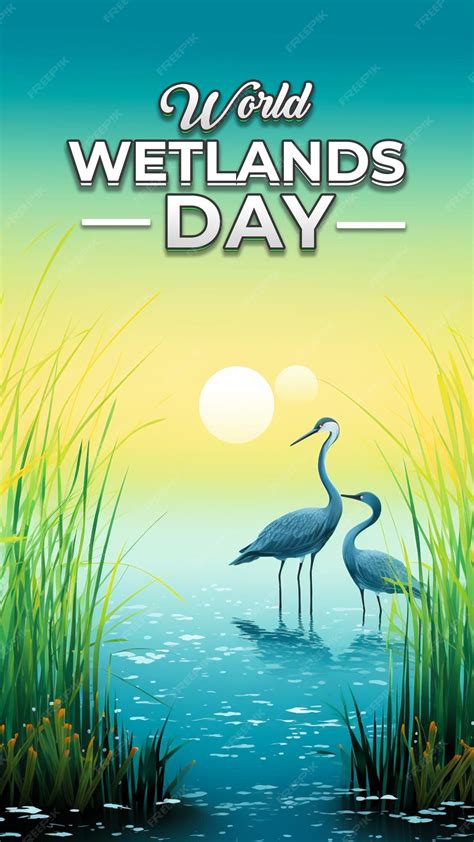 Premium PSD | World Wetlands Day poster design template