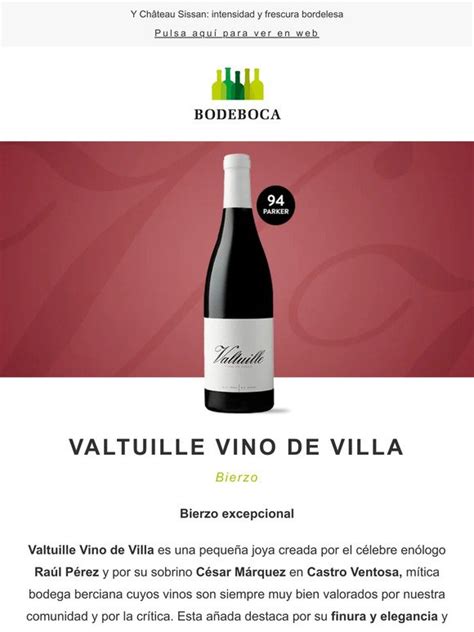 BODEBOCA 94 Parker para el Vino de Villa de Raúl Pérez y César Márquez