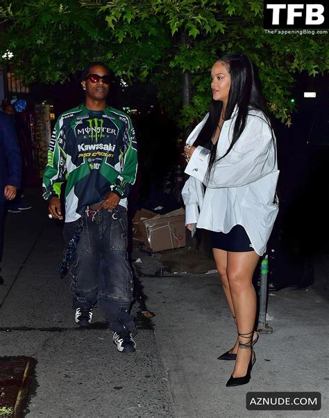 Rihanna Sexy Seen Flaunting Her Hot Legs Alongside ASAP Rocky At Dinner In NYC AZNude