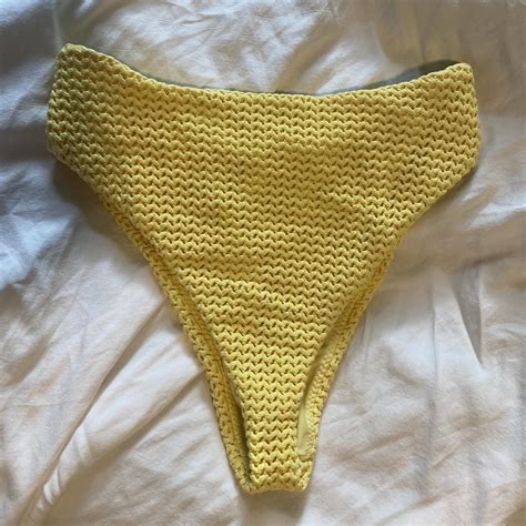 Montce Swim Bikini Bottoms Yellow Knitted Texture Depop