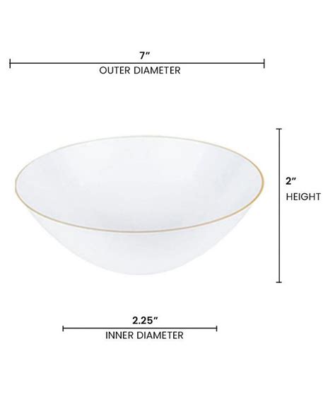 Smarty Had A Party 16 Oz White With Gold Rim Organic Round Disposable Plastic Soup Bowls 120