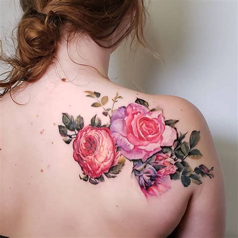 Vintage Watercolor Flower Tattoo