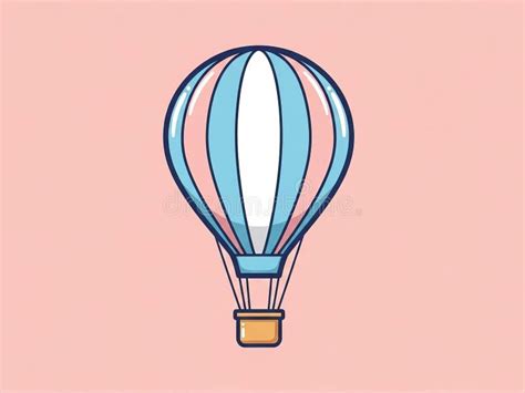 Cute Blue Hot Air Balloon Cartoon Stock Illustrations Cute Blue