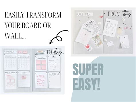 Bulletin Board Printable Organizer Clean and Modern - Etsy