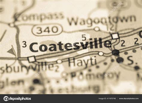 Coatesville Pennsylvania Usa Road Map Concept Stock Photo by ...