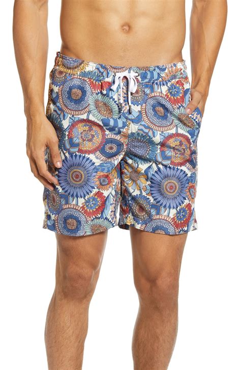 Onia Charles Floral Swim Trunks Liberty Print Sunflower Editorialist