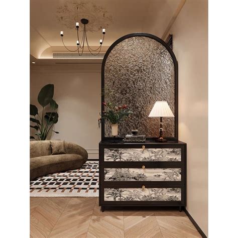 French Retro Solid Wood Water Wave Glass Entry Door Subareas Screens