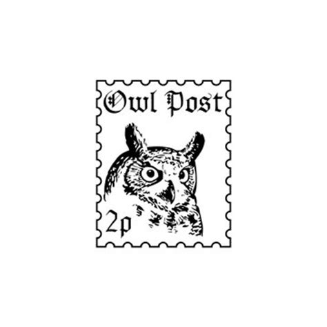 Harry Potter owl post faux postage stamp rubber stamp | Etsy