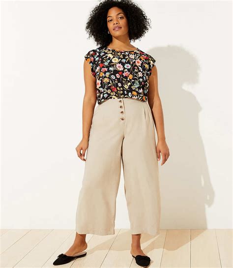 Loft Plus Button Front Fluid Pants Stylish And Comfortable Pants From