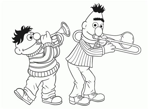 Sesame Street Bert And Ernie Coloring Pages Coloring Home