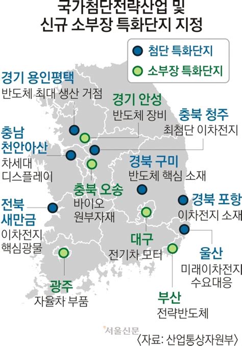 지자체 인허가 빨리빨리 특례로 반도체이차전지디스플레이 키운다첨단산업 특화단지 7곳 새 지정 서울신문